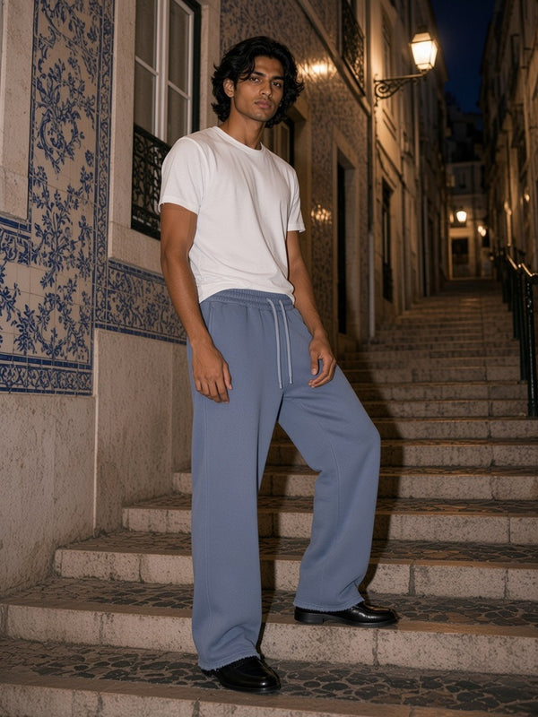 Marcel Afters Frayed Enzyme Washed Fleece Sweatpants — Dark