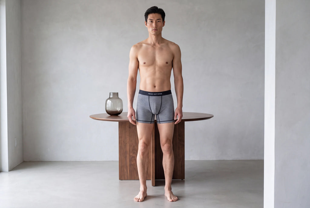 True Notions Tartan Boxer Brief — Grey product photo
