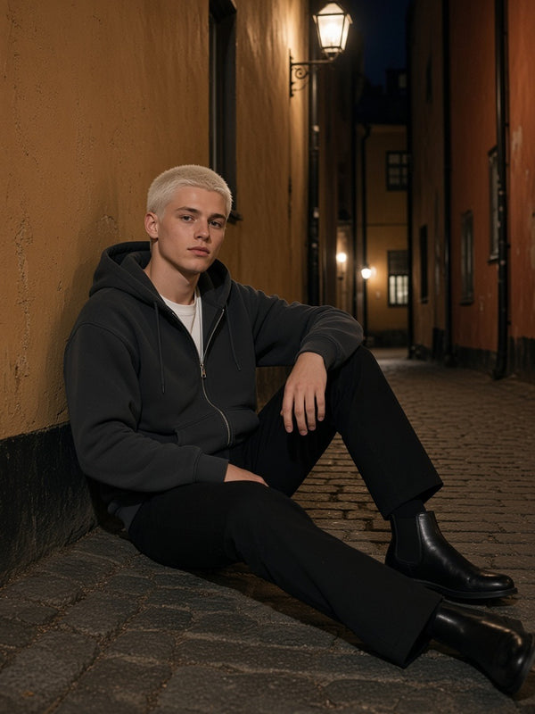 Marcel Afters Heavyweight Zip-up Hoodie — Dark