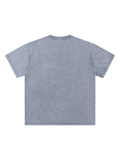 Marcel Afters Bamboo Slub Snow Washed T-Shirt in Lake Ice Blue, laid flat