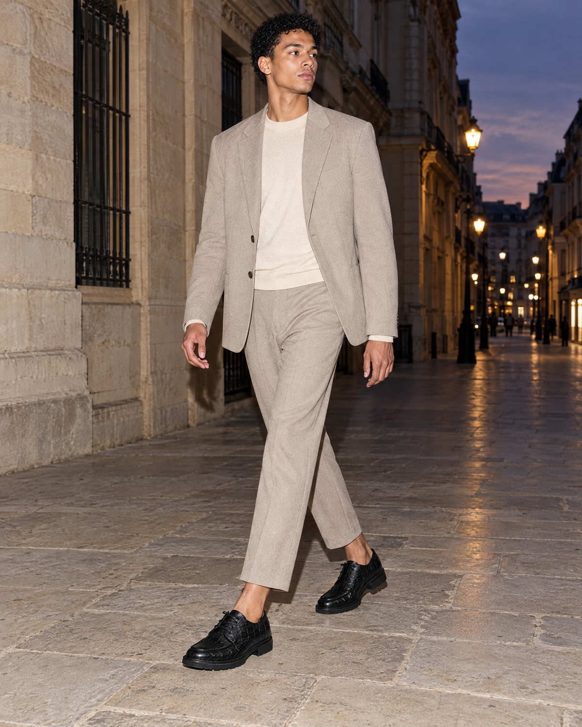 The Night Shift Derby, worn by the model