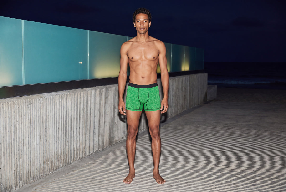 True Notions Boxer Brief — Java / Black in black, worn on-model