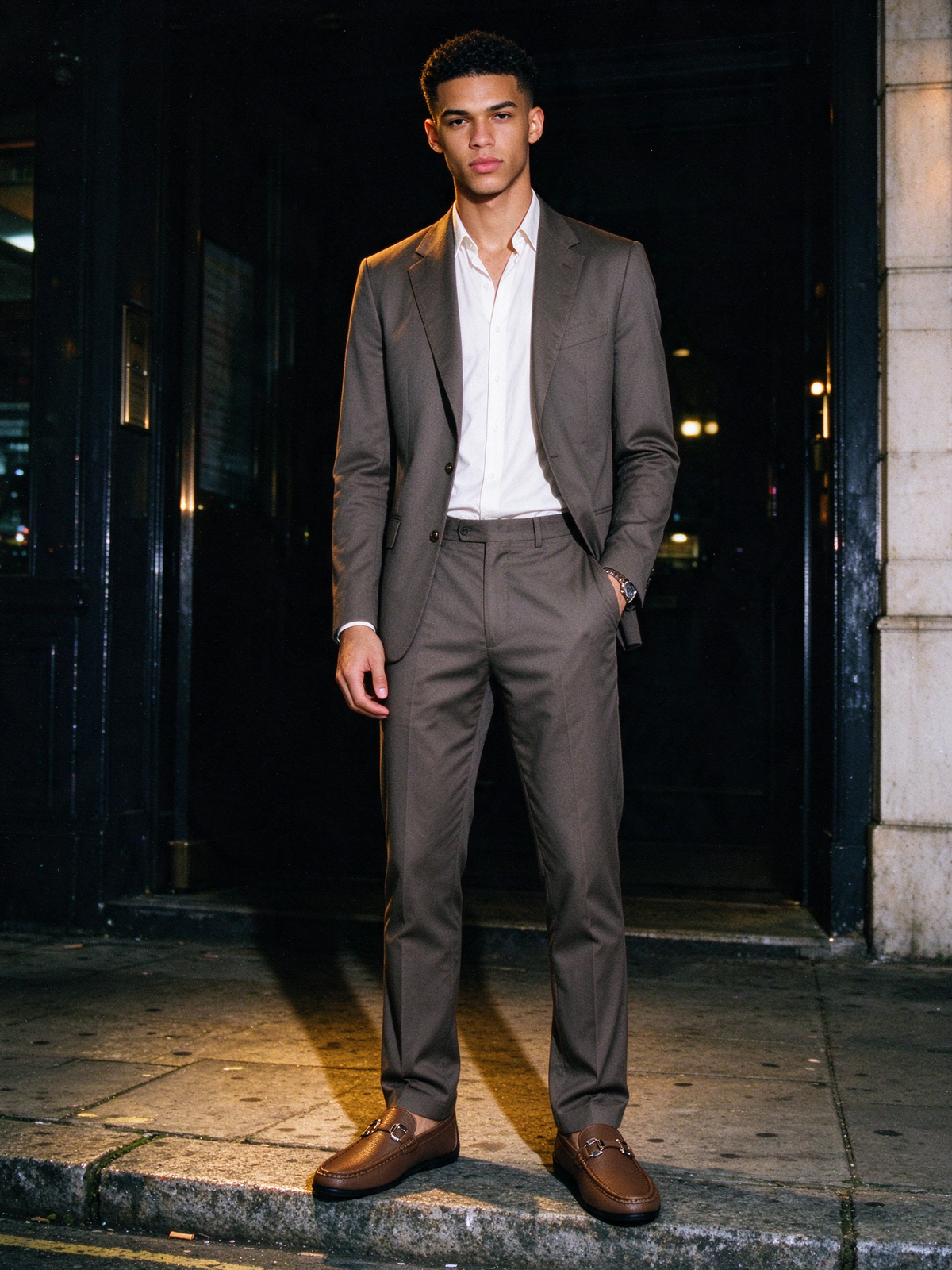 Man wearing The Grand Tour Loafer in Brown