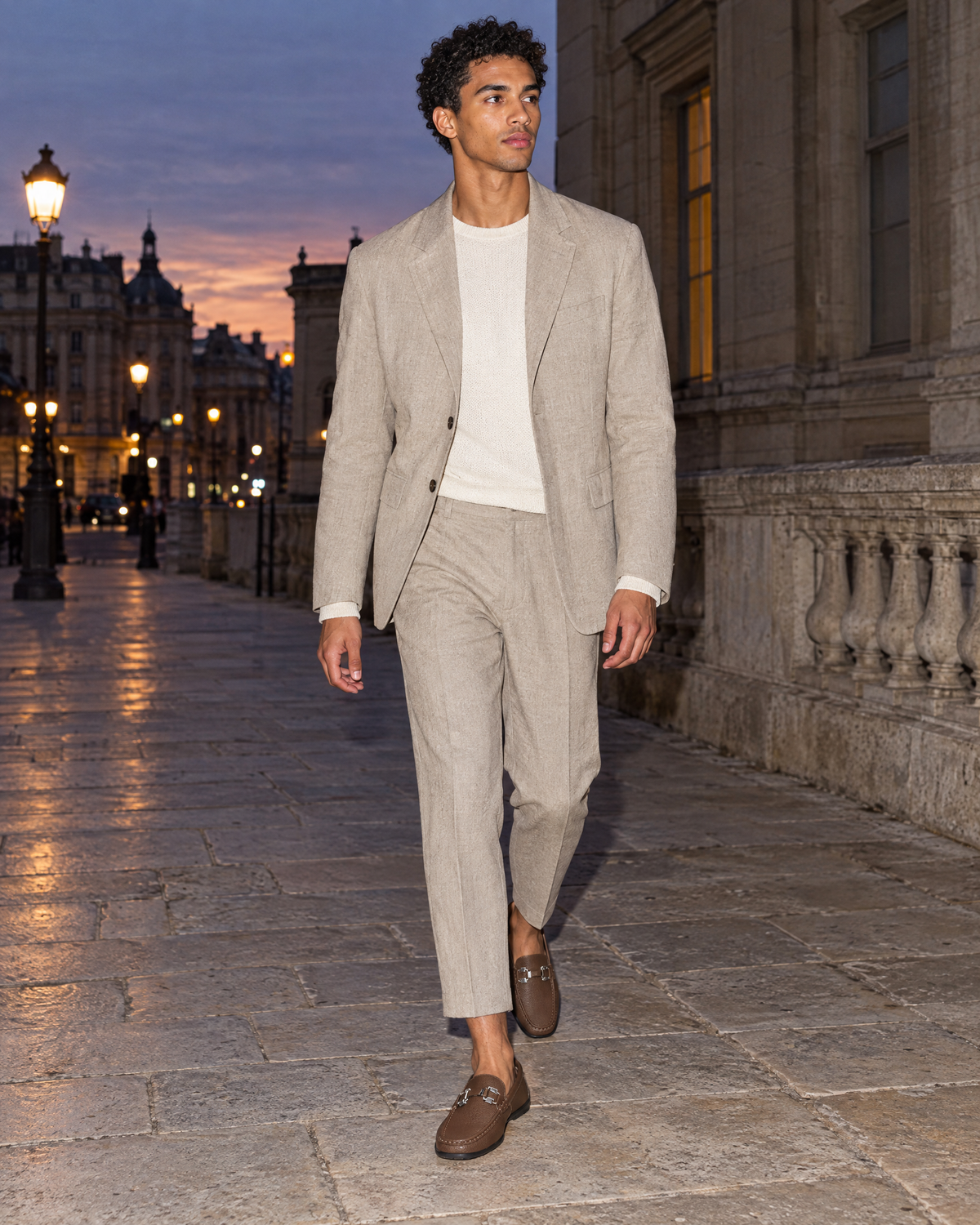 The Grand Tour Loafer, worn by the model