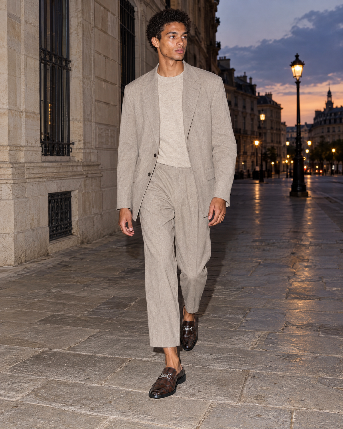 The Room Key Mule, worn by the model