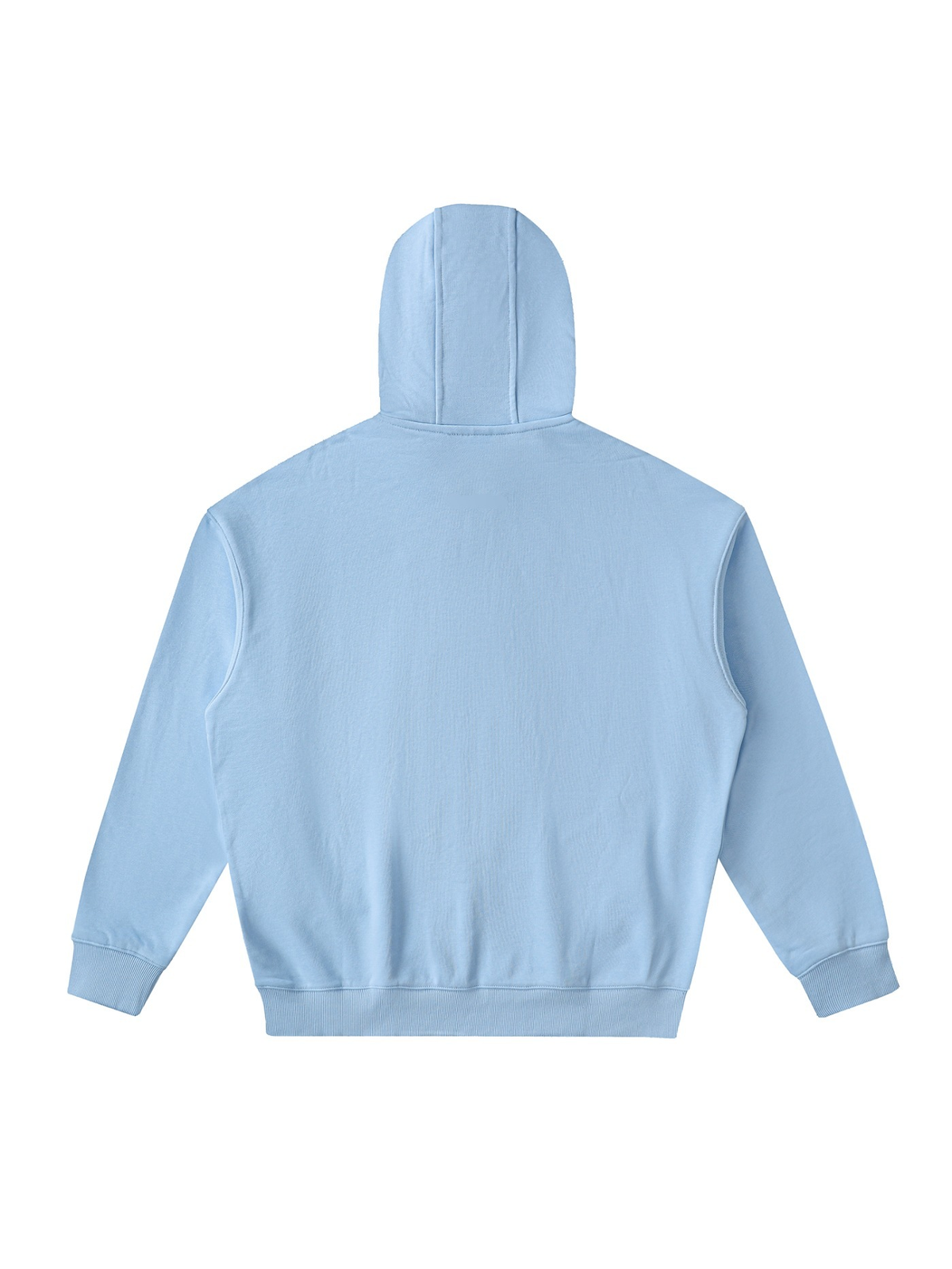 Marcel Afters Drop-Shoulder Zip Up Hoodie in Sky Blue, laid flat