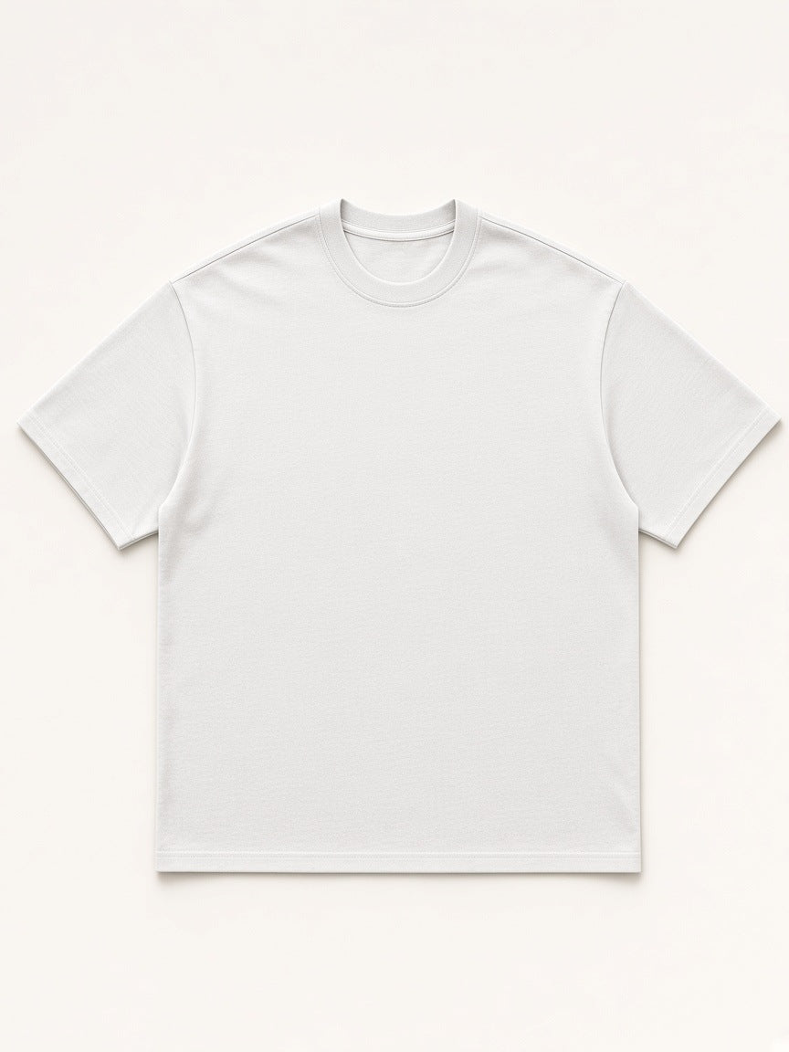 Marcel Afters Essential Heavyweight Cotton T-Shirt in White, laid flat, plain white background