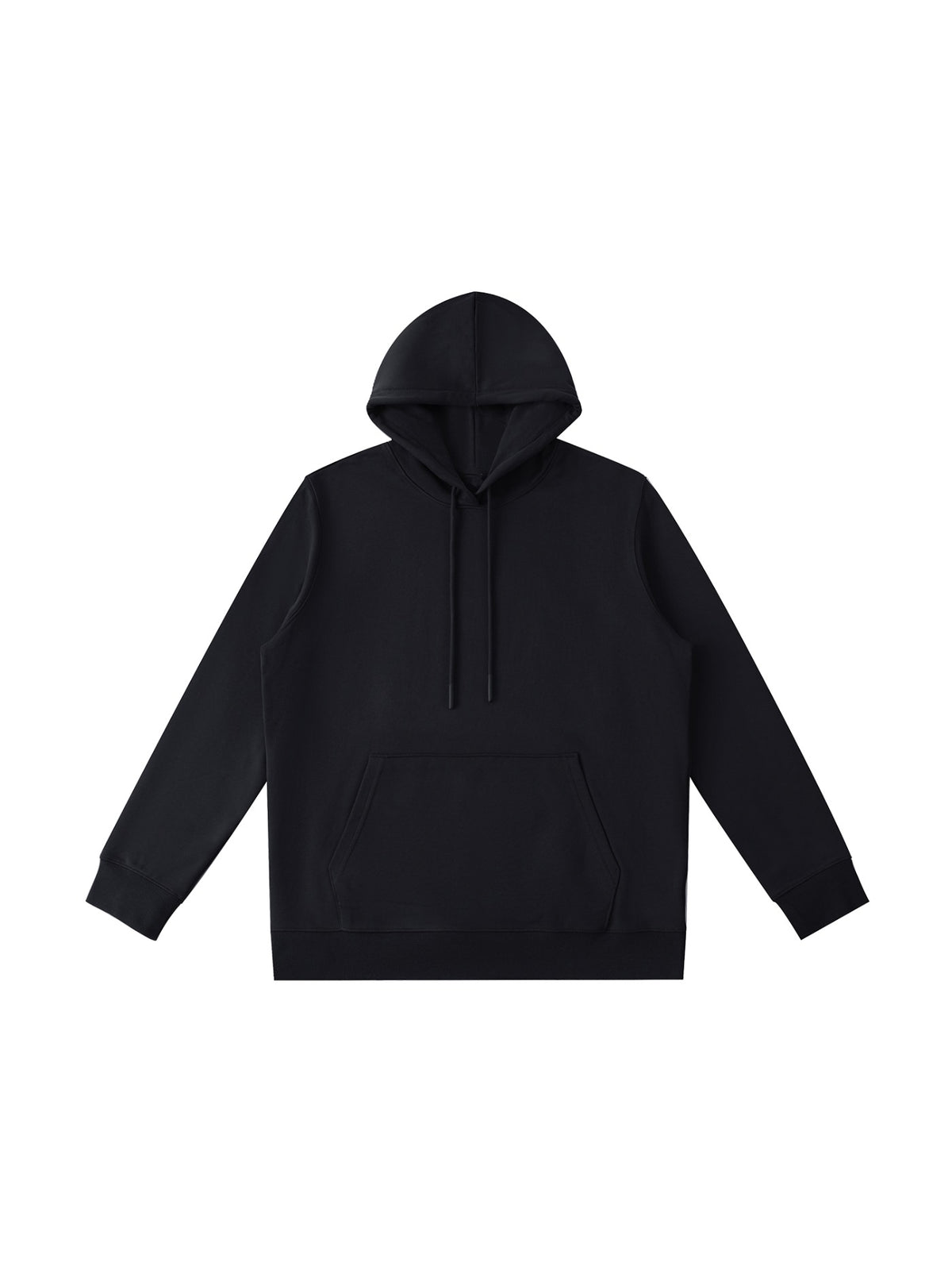 Marcel Afters Essential Oversized Hoodie in Black, laid flat