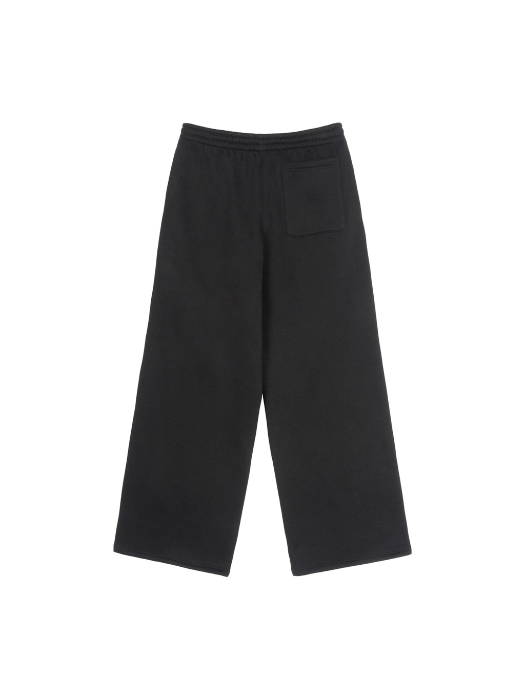 Marcel Afters Fleece Drawstring Straight-Leg Sweatpants in Black, laid flat