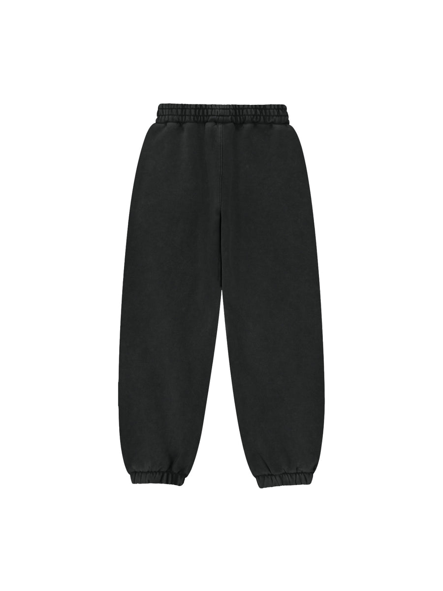 Marcel Afters Fleeced Jogger Sweatpants in Black, laid flat