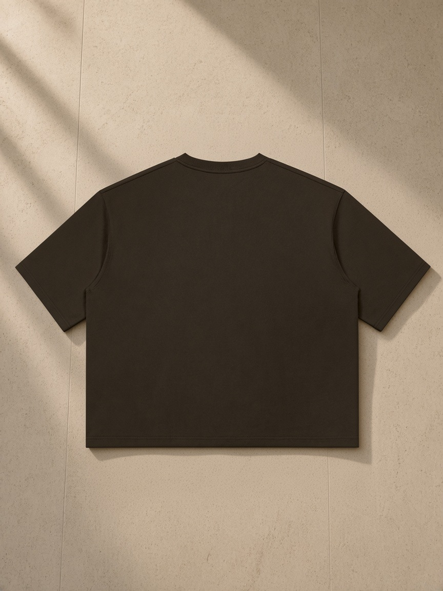 Back of the Coffee Men's Heavyweight Boxy T-Shirt, laid flat