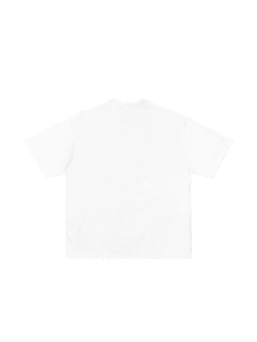 Marcel Afters Heavyweight Hand-frayed T-Shirt in White, laid flat
