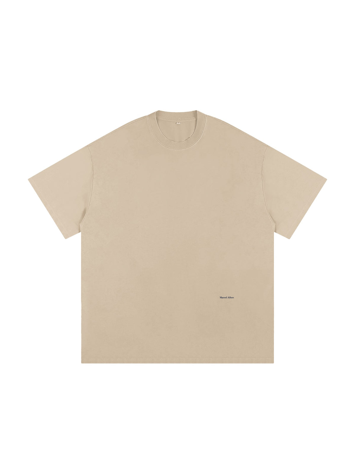 Marcel Afters Heavyweight Loose Fit T-Shirt in Khaki, laid flat