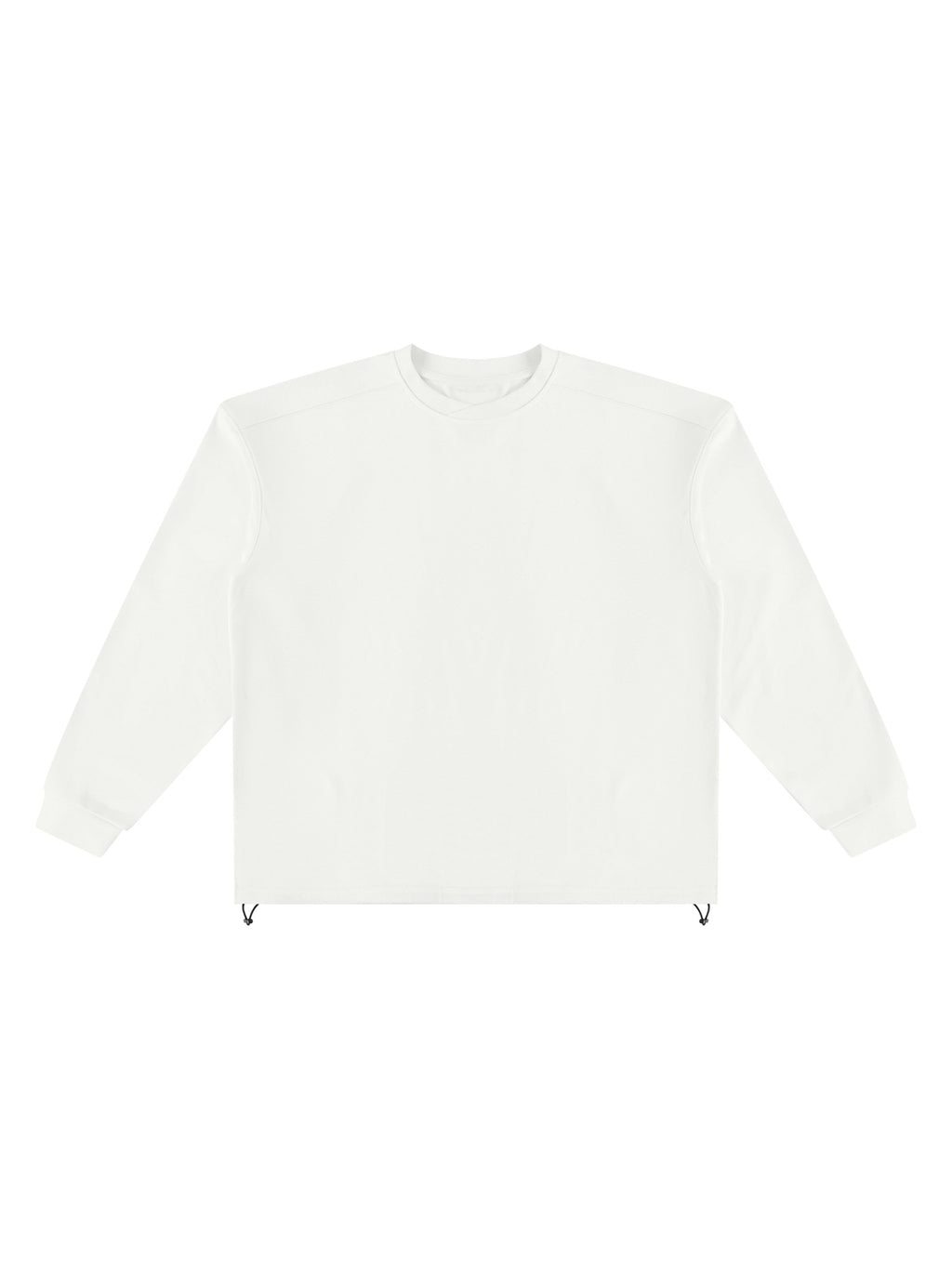 Marcel Afters Heavyweight Oversized Boxy Sweatshirt in White, laid flat