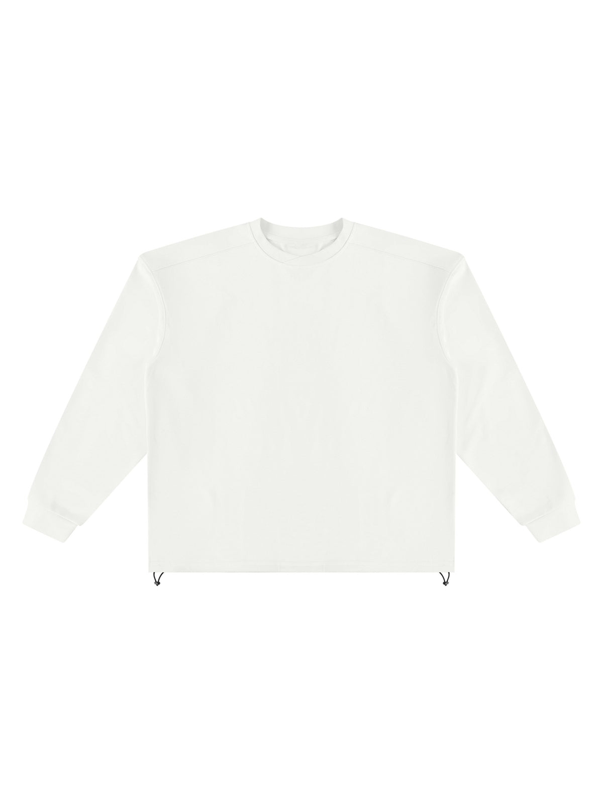 Marcel Afters Heavyweight Oversized Boxy Sweatshirt in White, laid flat