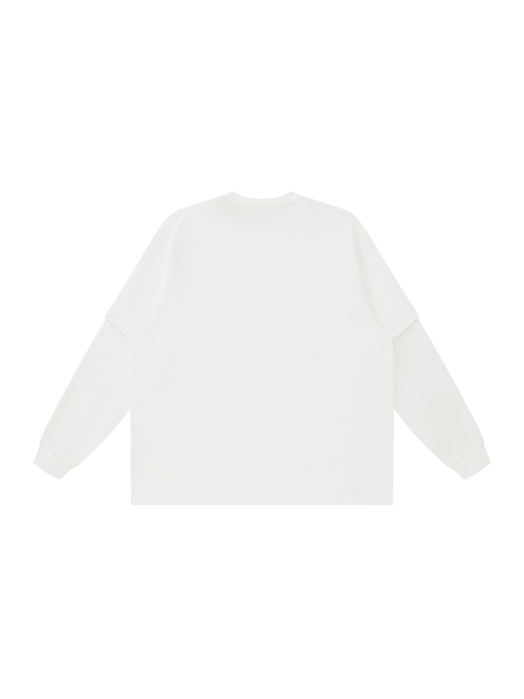Marcel Afters Layered Oversized T-Shirt in White, laid flat