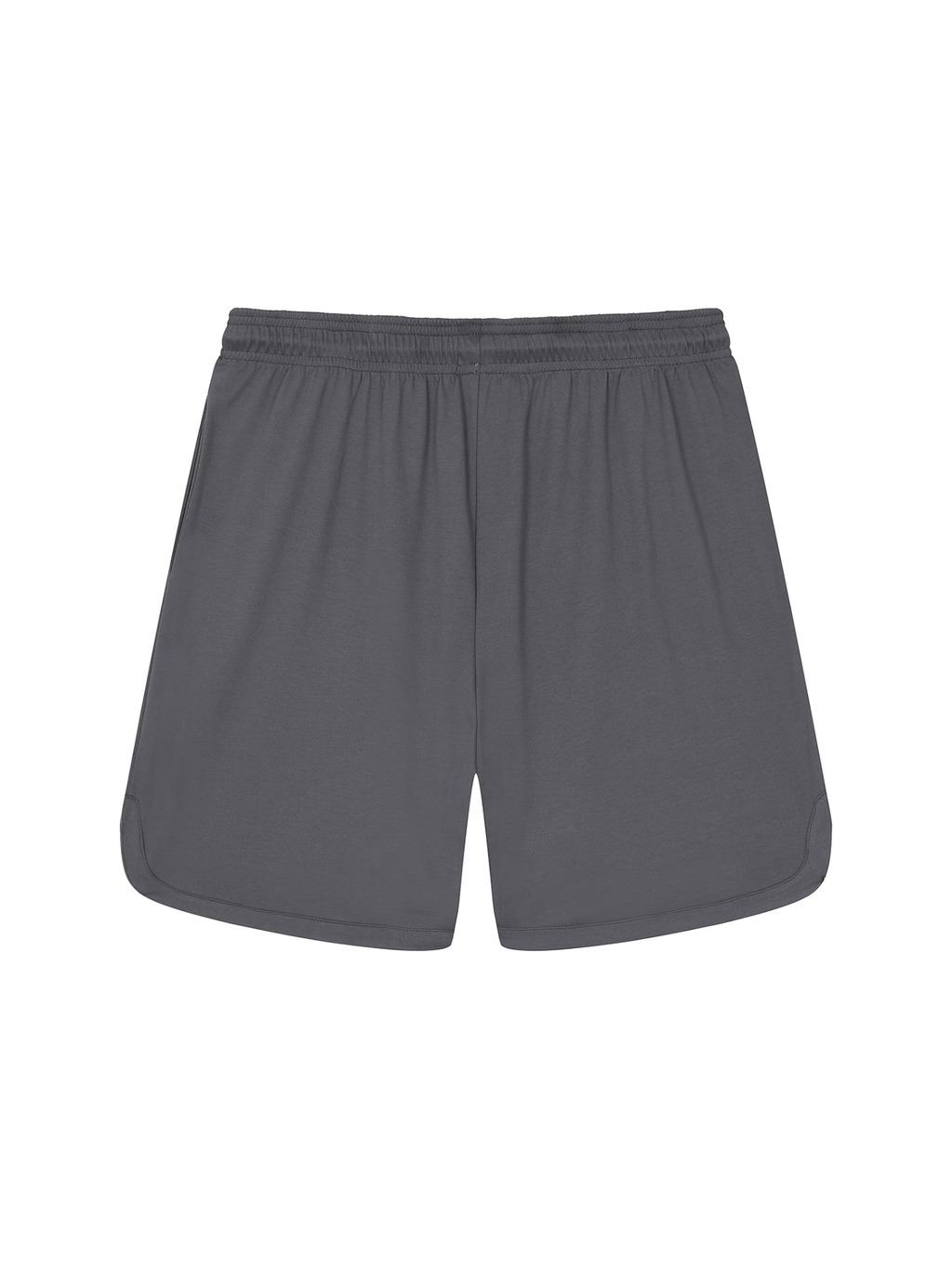 Marcel Afters Mesh-Lined Quick-Dry Performance Shorts in Dark Gray, laid flat