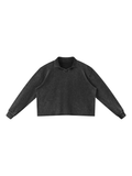 Marcel Afters Mineral Wash Pullover Sweatshirt in Black, laid flat