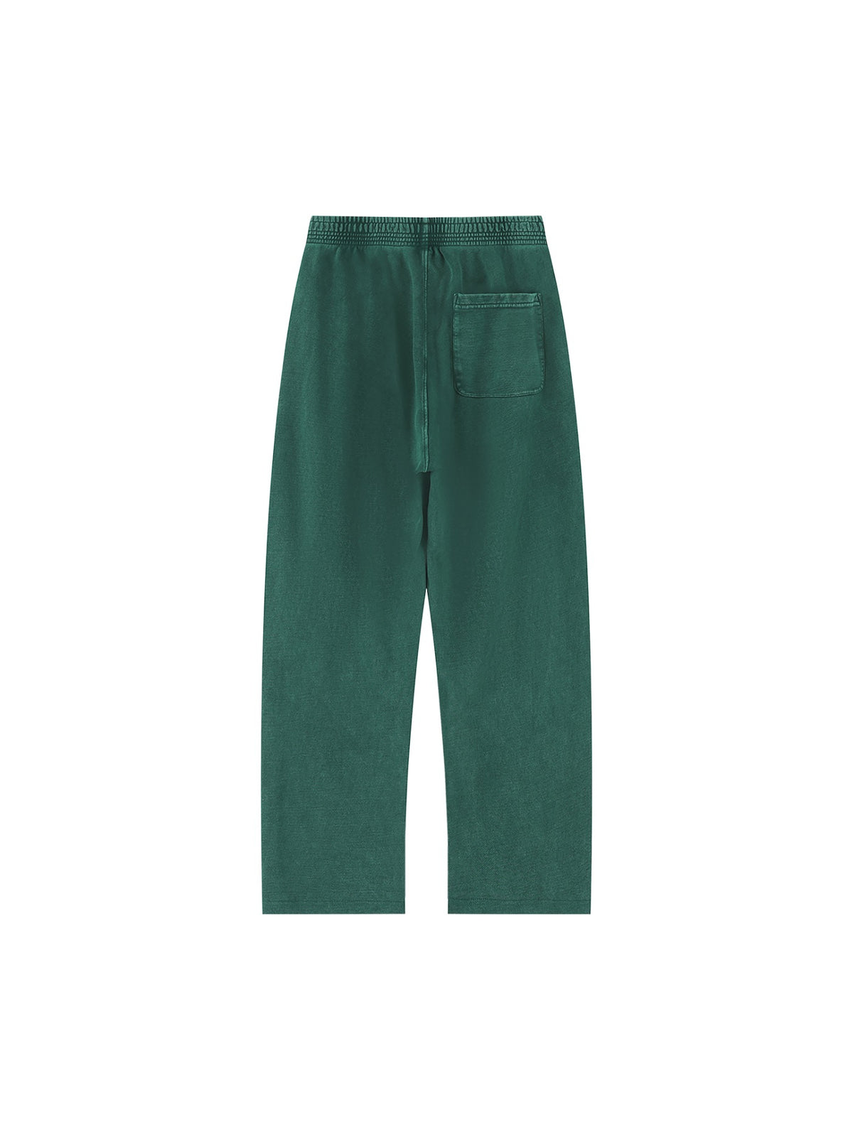 Marcel Afters Mineral Wash Straight Sweatpants in Blackish Green, laid flat