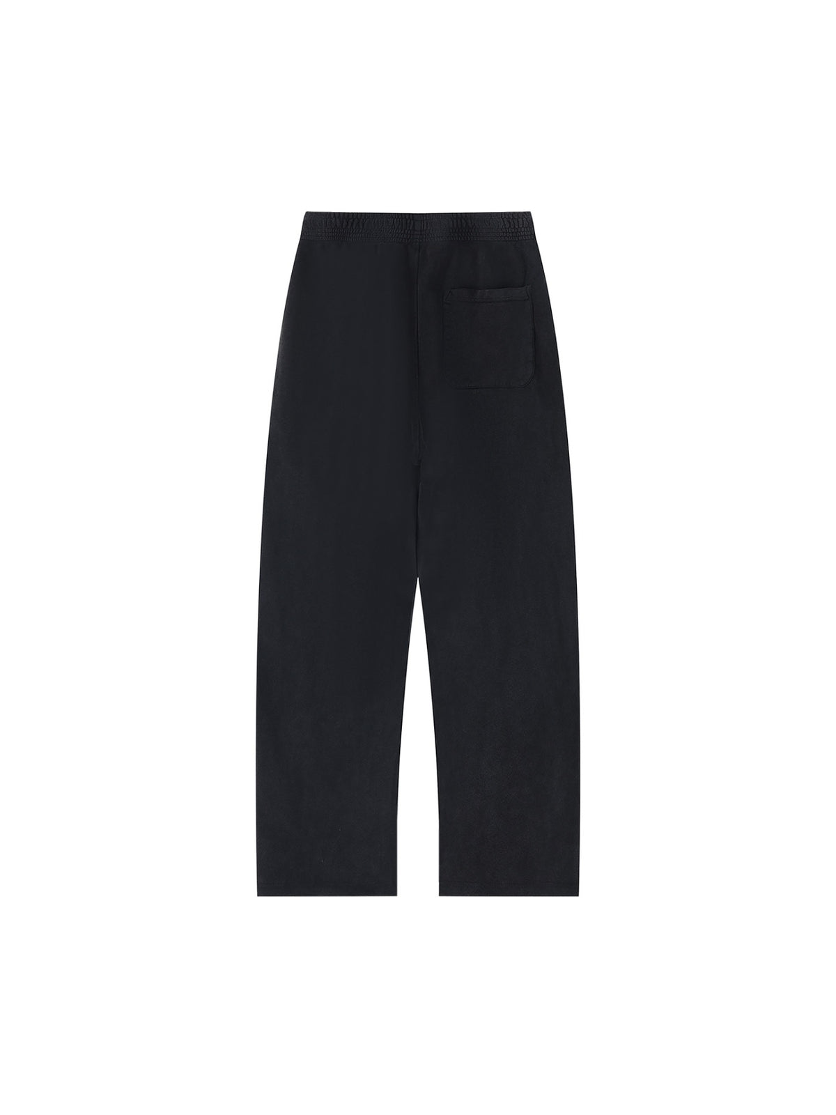 Marcel Afters Mineral Wash Straight Sweatpants in Black, laid flat