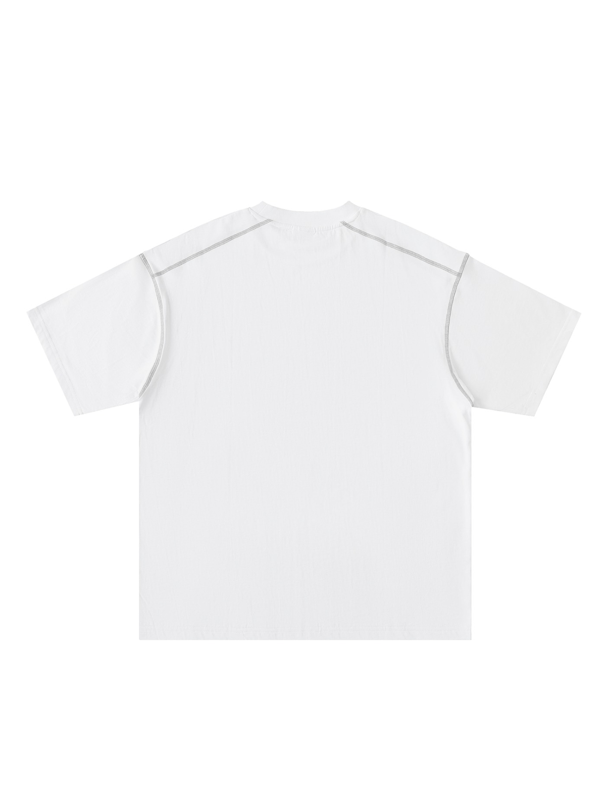 Marcel Afters Oversized Contrast-Stitched Cotton Tee in White, laid flat