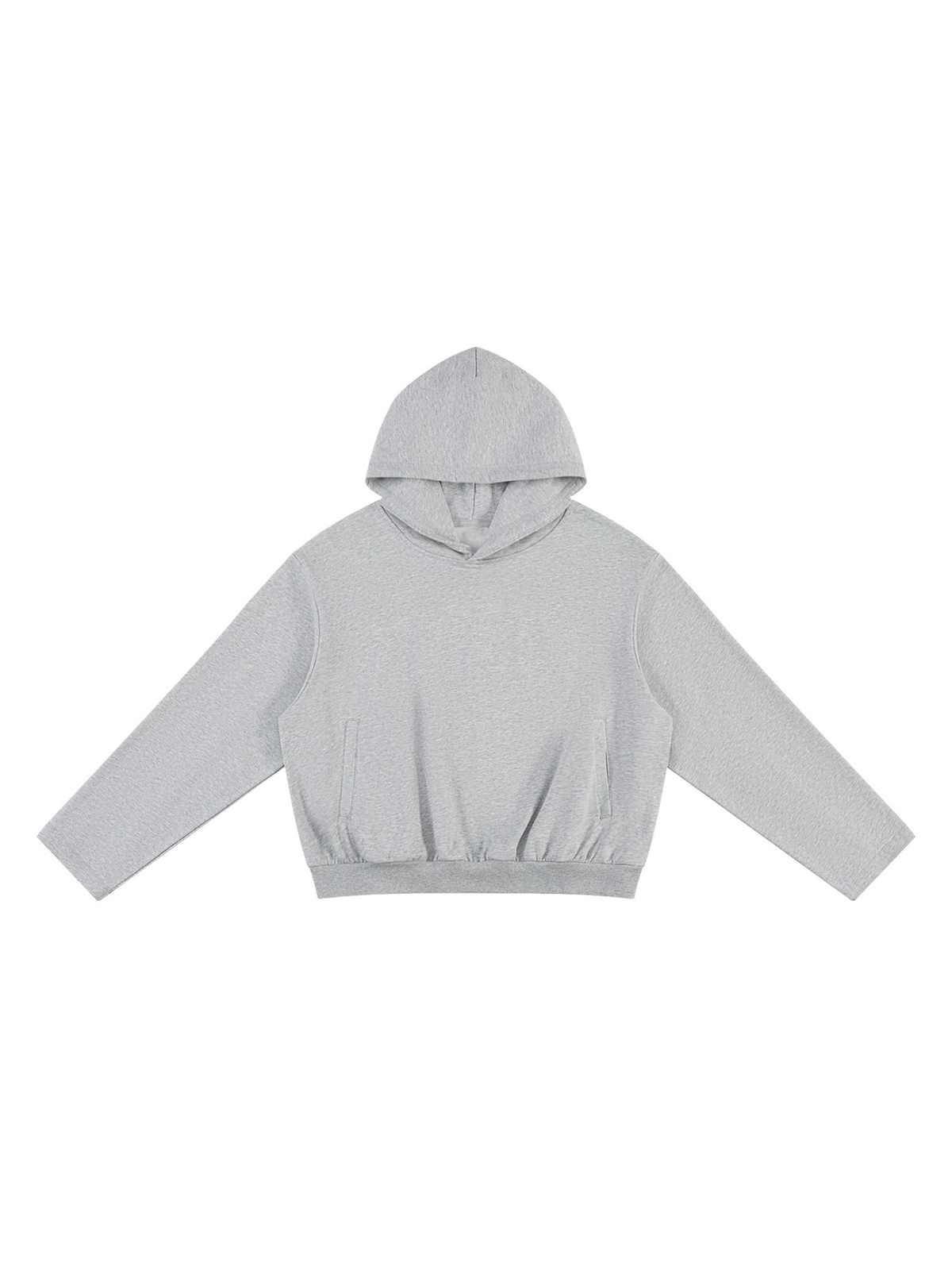 Marcel Afters Oversized Drop Shoulder Hoodie in Flower Gray, laid flat