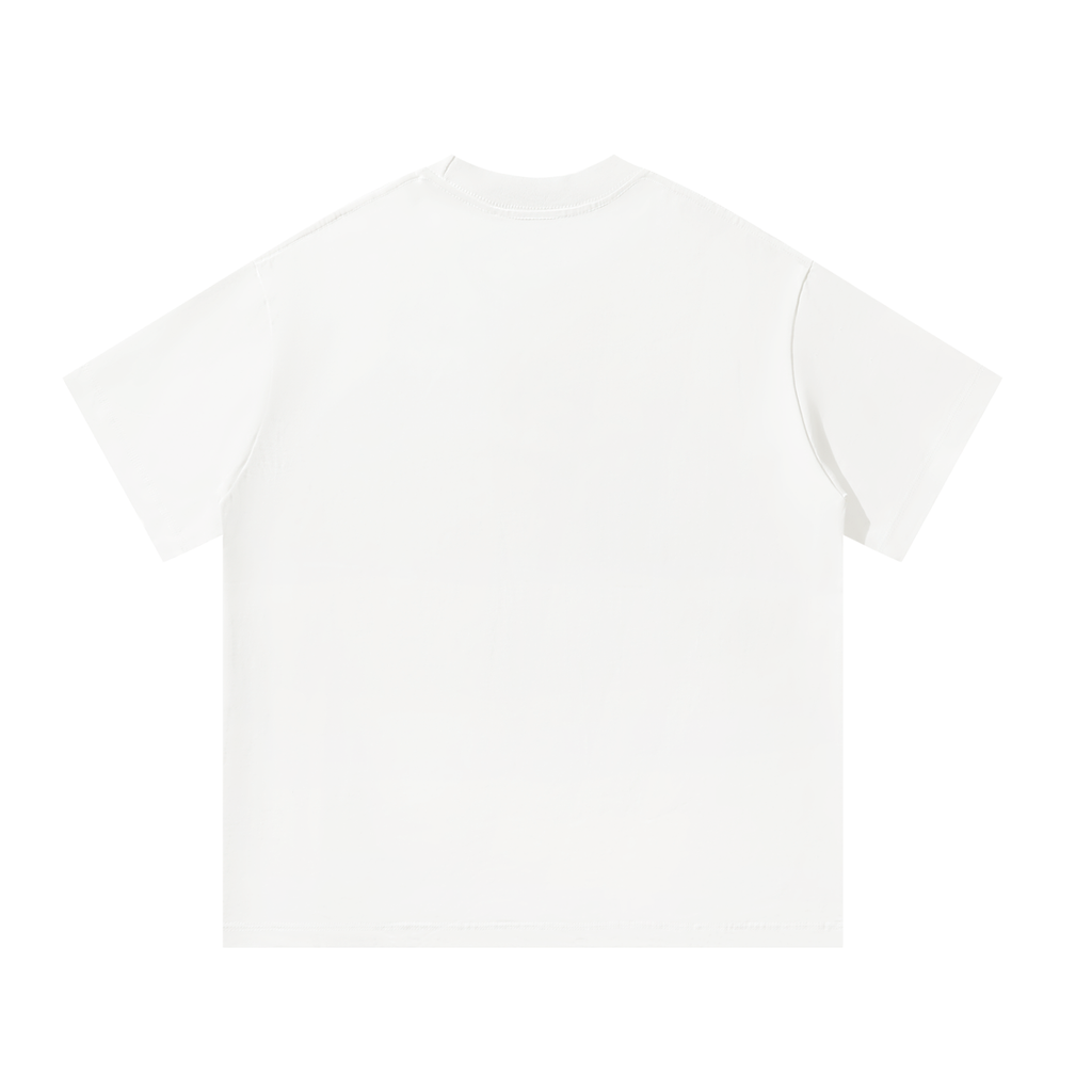 Oversized T-Shirt in White, back view, plain back; small Marcel Afters wordmark at the lower left front.