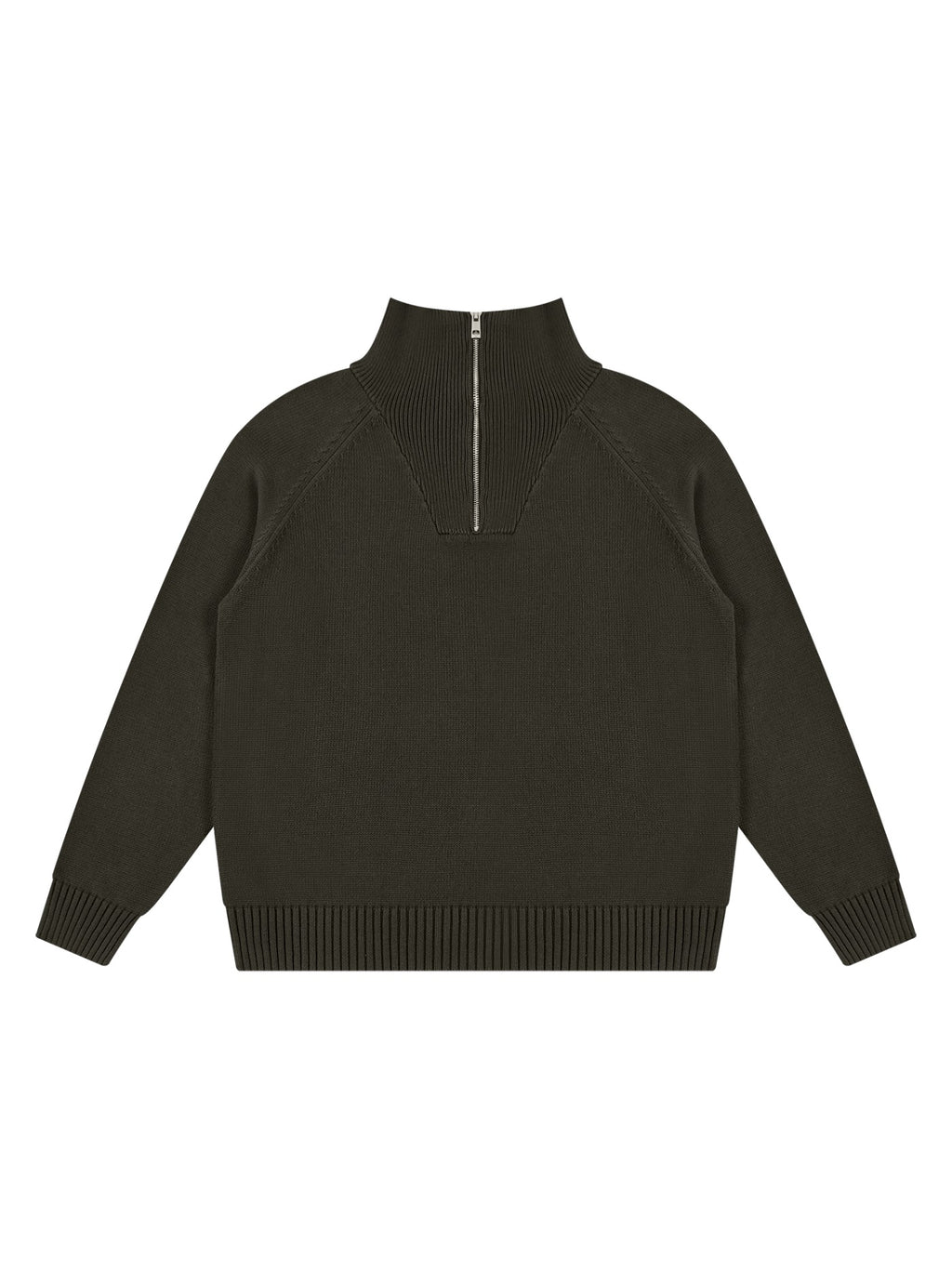 Marcel Afters Quarter-Zip Pullover Sweatshirt in Dark Gray, laid flat