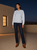 Model wearing the Regular Fit Crewneck Sweatshirt in Light Blue, full-length model photo