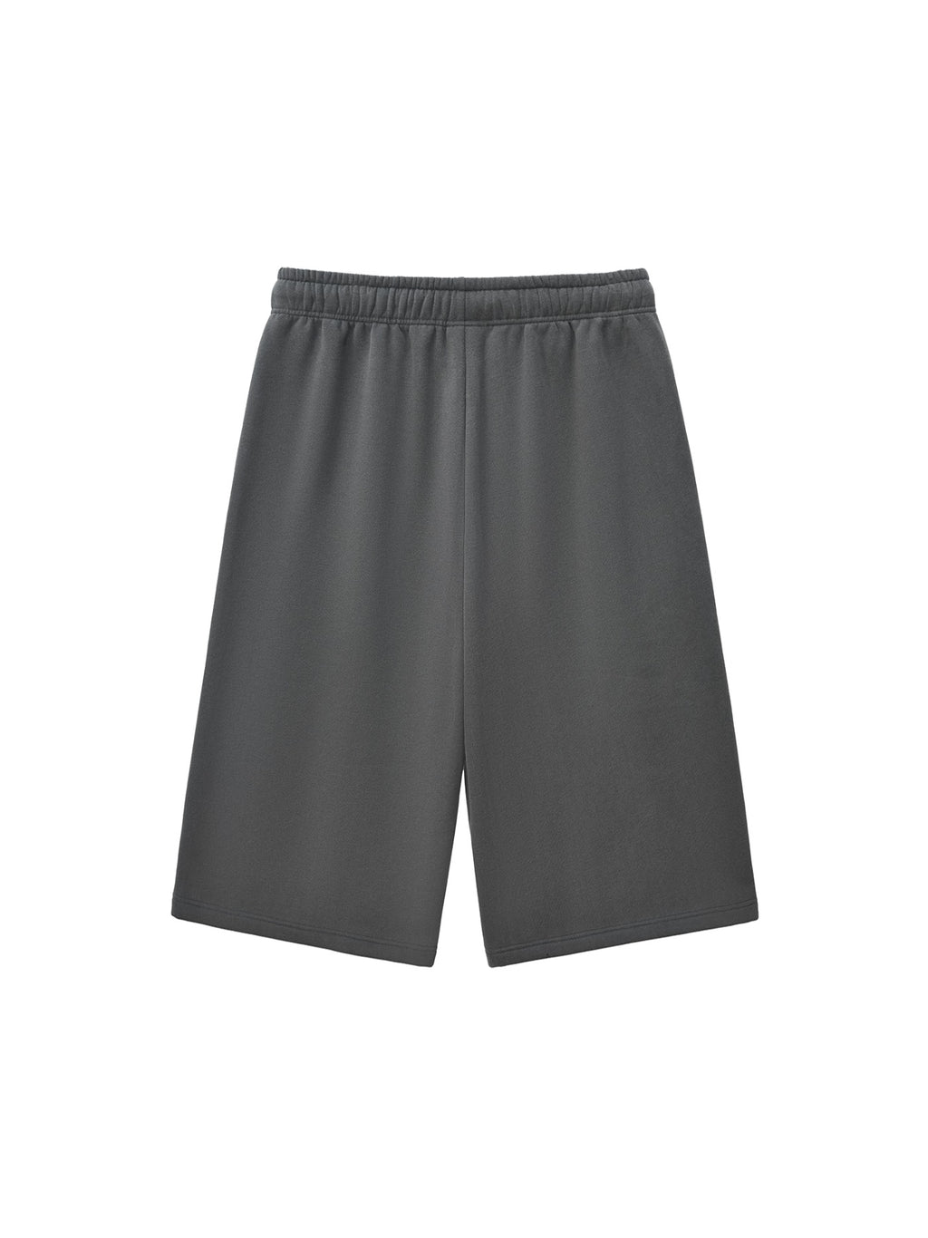 Marcel Afters Relaxed Drawstring Three-quarter Sweatpants in Charcoal Gray, laid flat