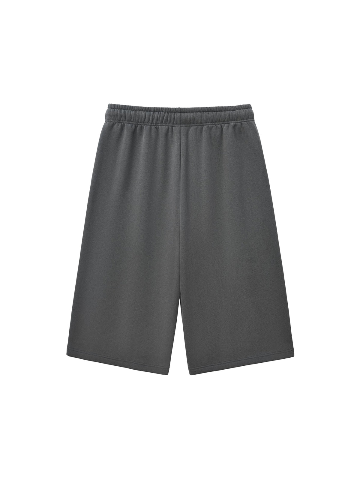 Marcel Afters Relaxed Drawstring Three-quarter Sweatpants in Charcoal Gray, laid flat