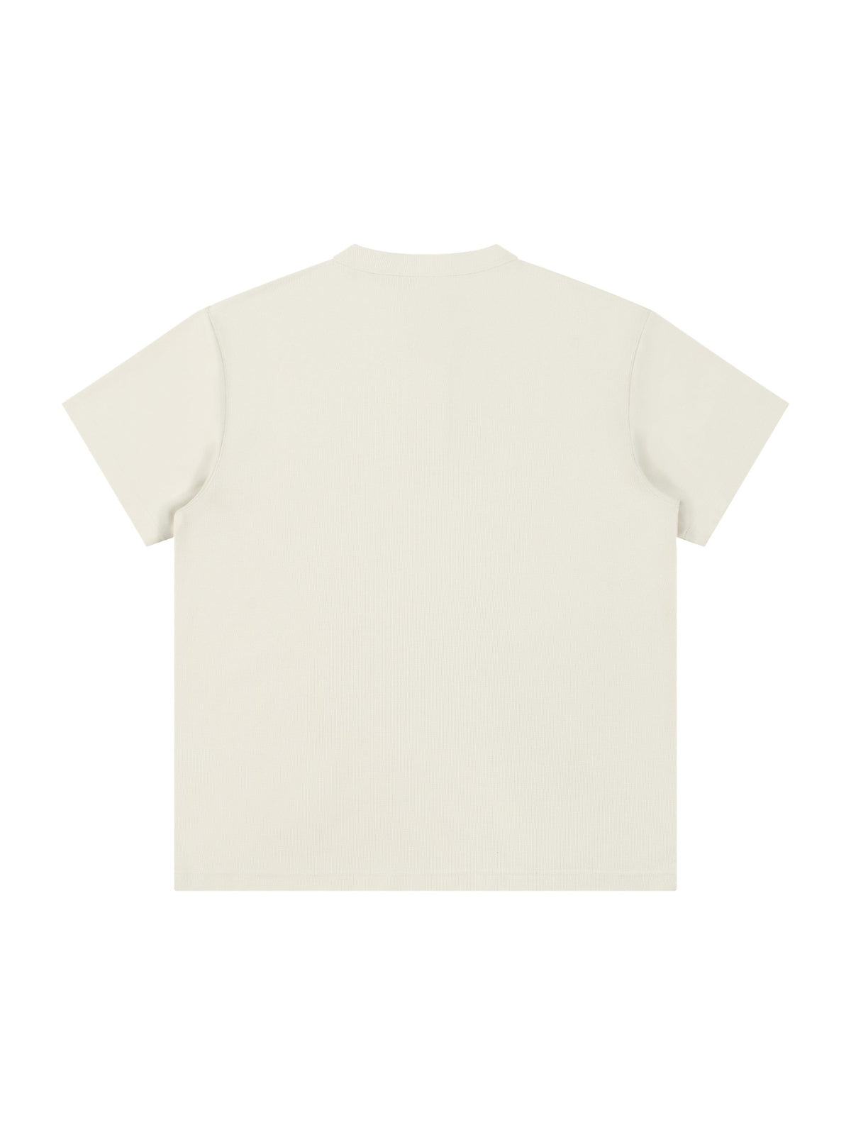 Marcel Afters Short Sleeve Henley Shirt in Apricot, laid flat