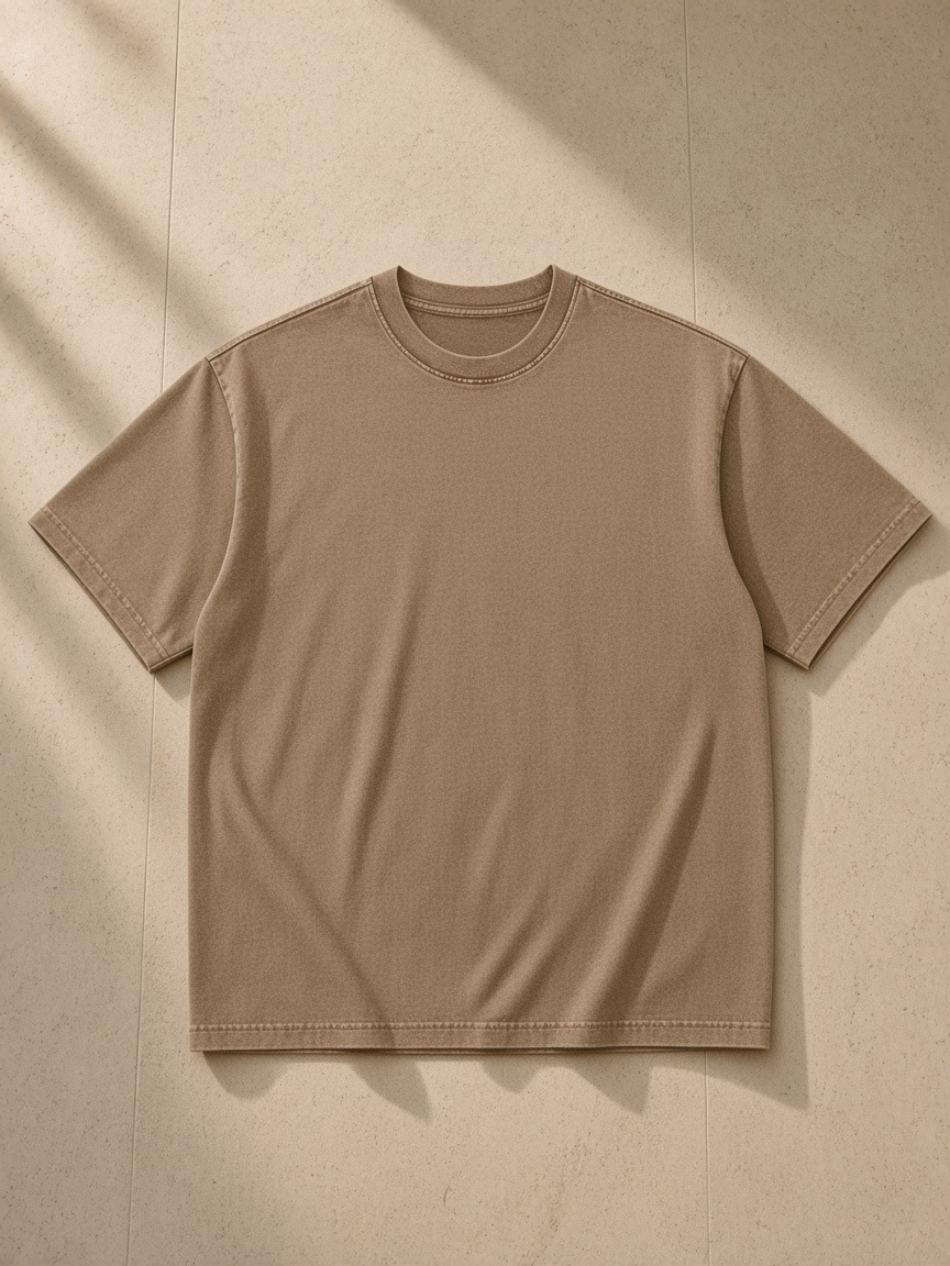 Front of the Coffee Women's Snow Washed Heavyweight Oversize T-Shirt, laid flat