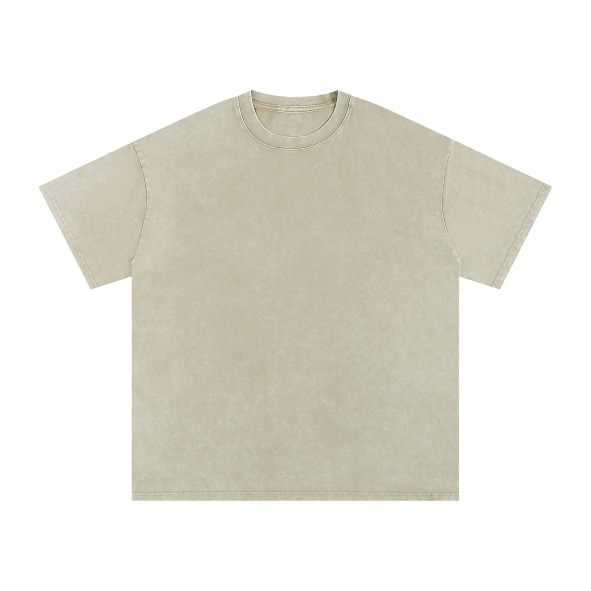 Marcel Afters Snow Washed Oversized Cotton T-Shirt in Khaki Ash, laid flat