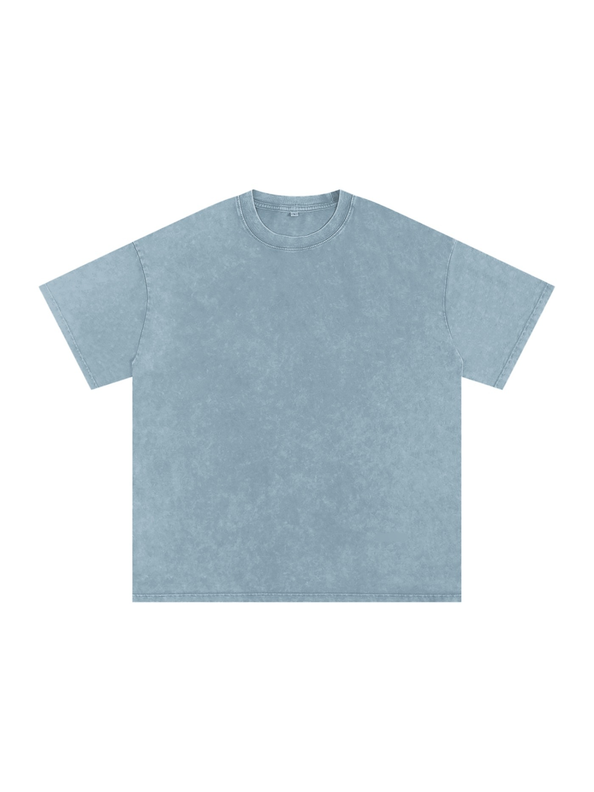Marcel Afters Snow Washed Oversized Cotton T-Shirt in Water Blue, laid flat