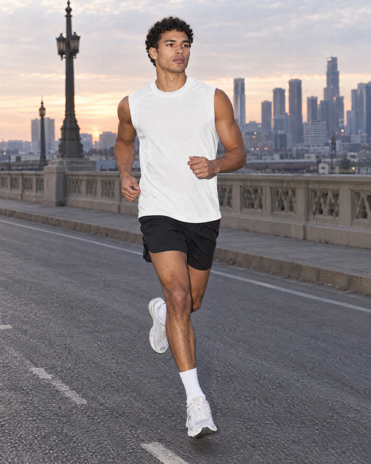Marcel Afters Sorona Quick-Dry Cooling Tank Top — White — model