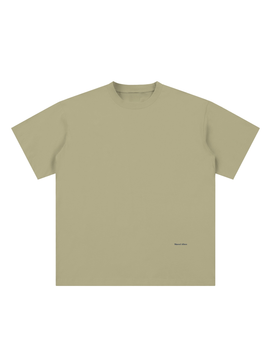 Marcel Afters Sueded Cotton T-Shirt in Oat Gray, laid flat