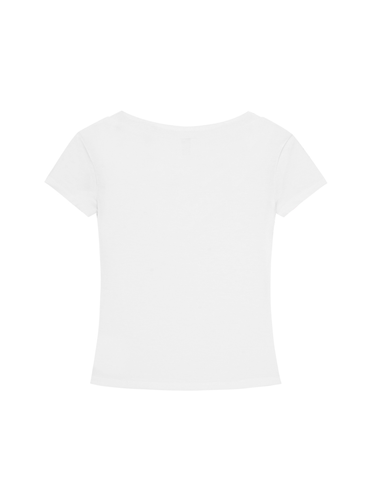 Marcel Afters Tencel Slim Fit V-Neck T-Shirt in White, worn by a woman, plain white background