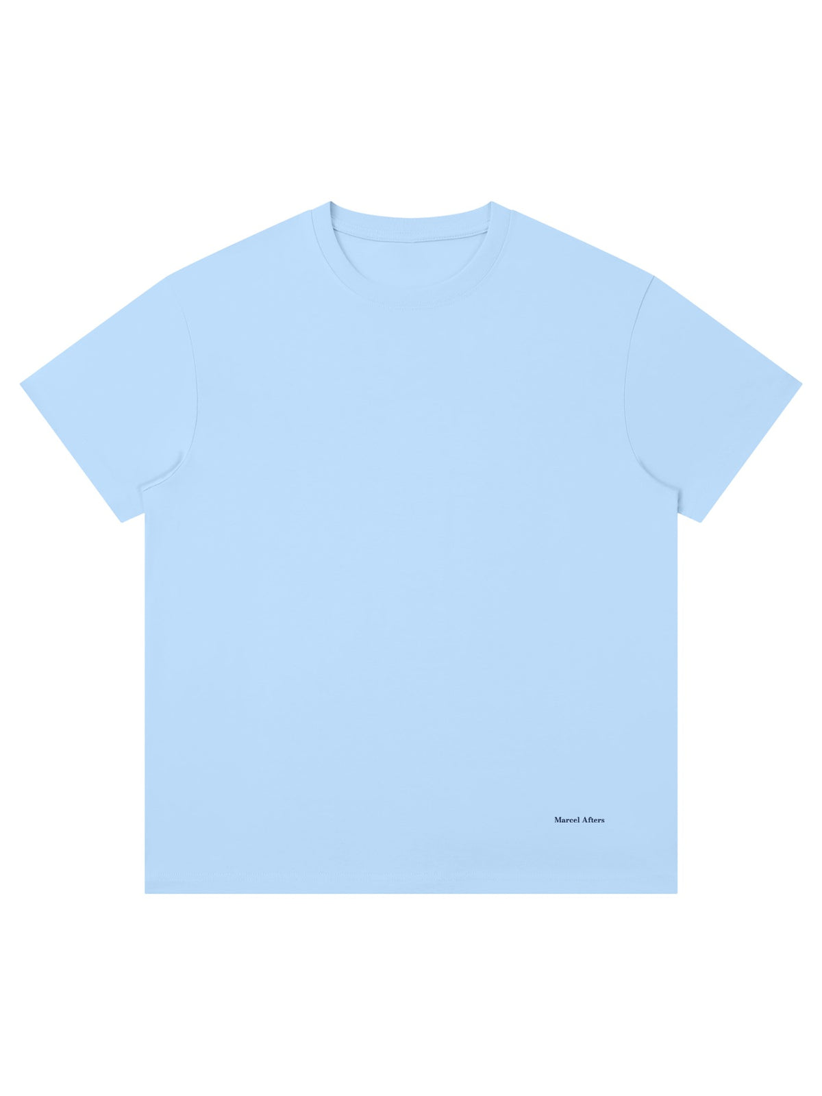 Marcel Afters Regular Fit Coolmax T-Shirt in Sky Blue, laid flat