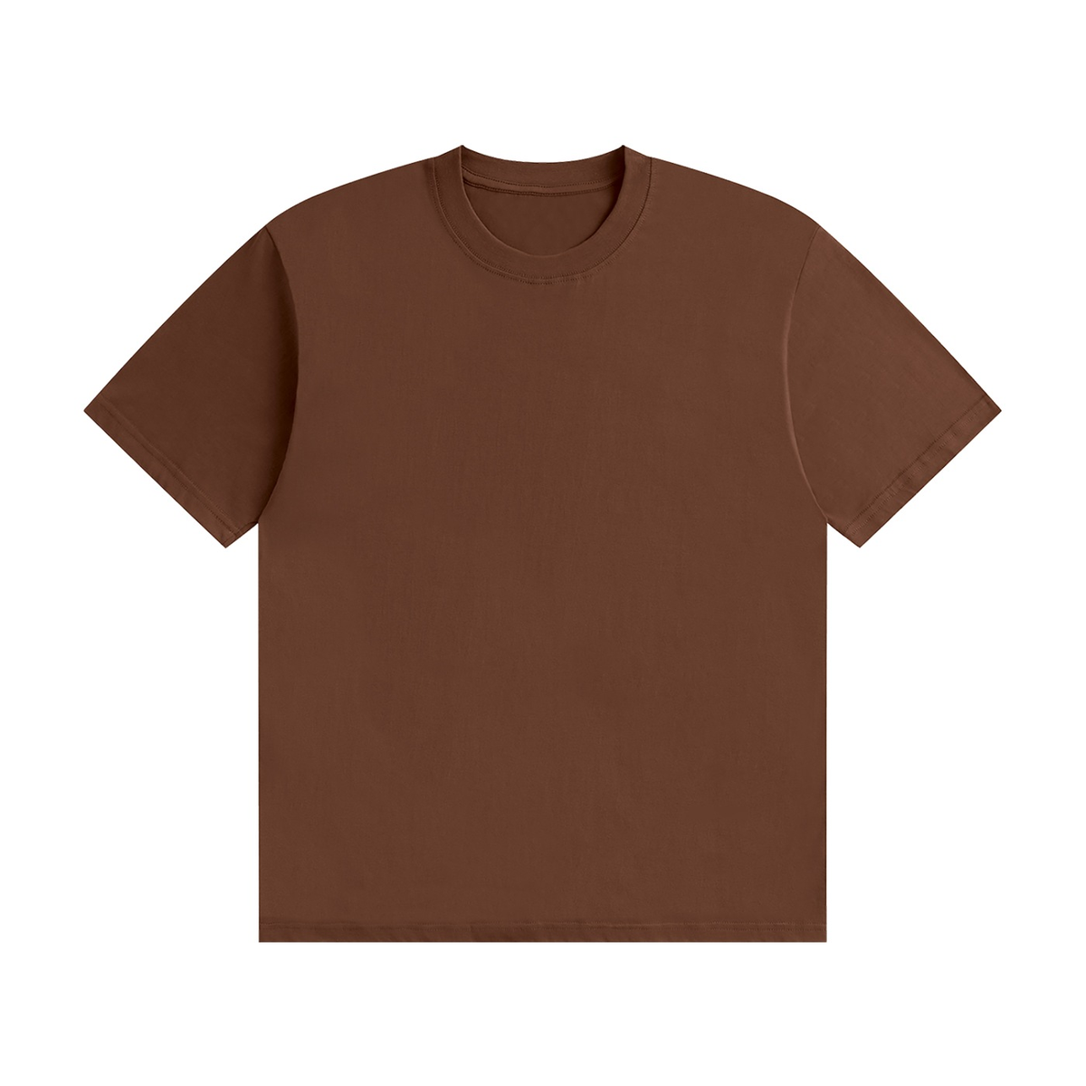 Marcel Afters Seamless Cotton T-Shirt in Coffee, laid flat