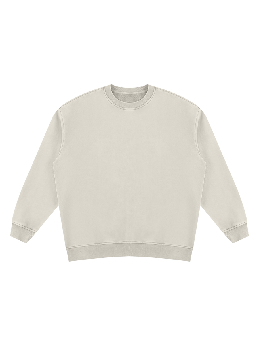 Marcel Afters Vintage Wash Fleece Sweatshirt in Light Apricot, laid flat