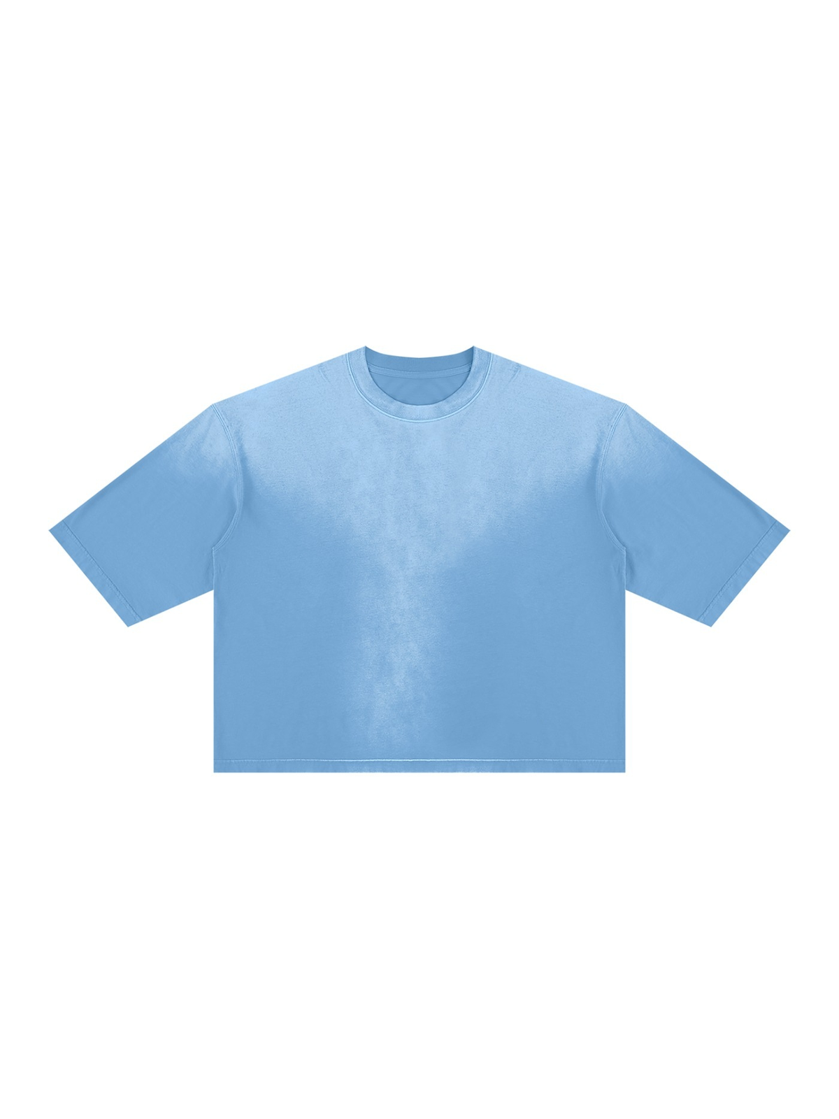 Marcel Afters Vintage Wash Sunfade Boxy T-Shirt in Sky Blue, laid flat