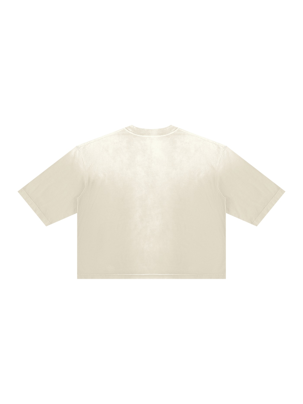 Marcel Afters Vintage Wash Sunfade Boxy T-Shirt in Apricot, worn by a woman, plain white background