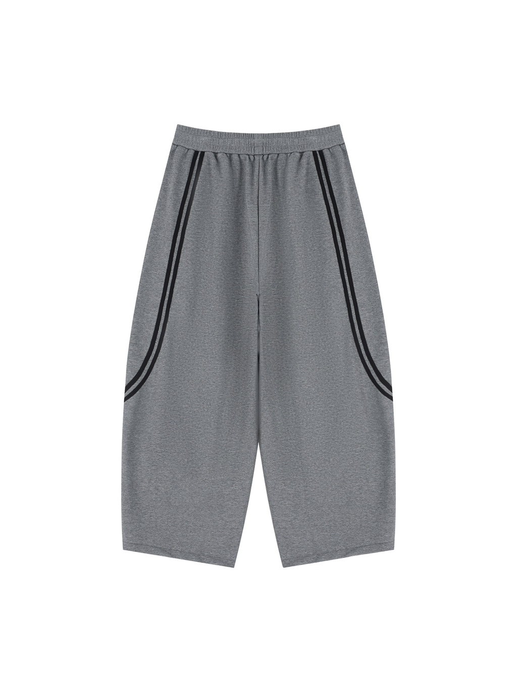 Marcel Afters Wide Leg Piping Sweatpants in Gray, laid flat