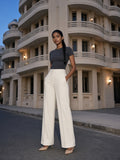 Woman wearing the Women’s Slim Fit Performance T-Shirt in Dark Gray, full-length model photo