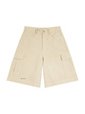 Marcel Afters Woven Cargo Shorts in Apricot, laid flat