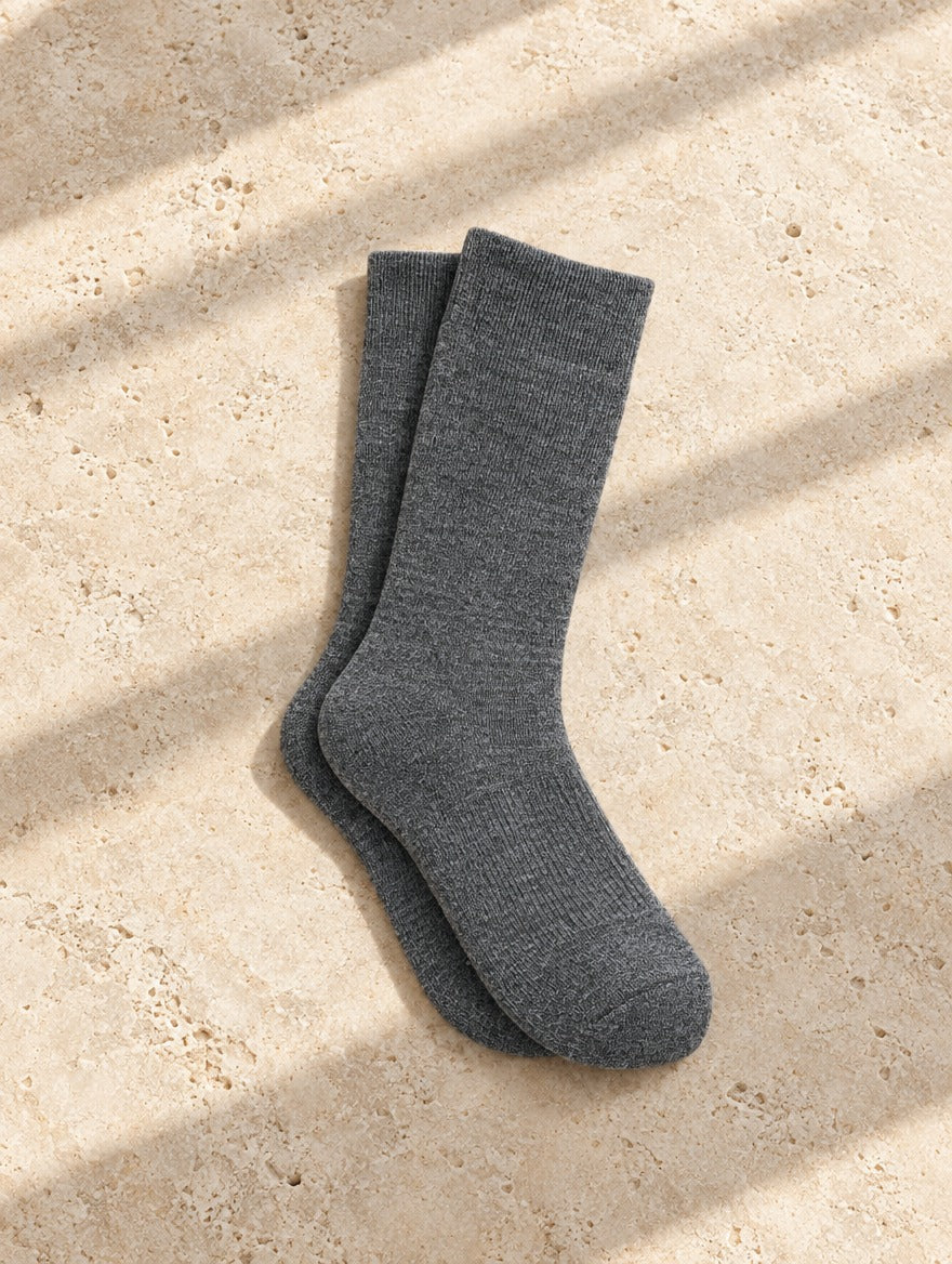 Everyday Alpaca Crew Socks in Gray — flat lay