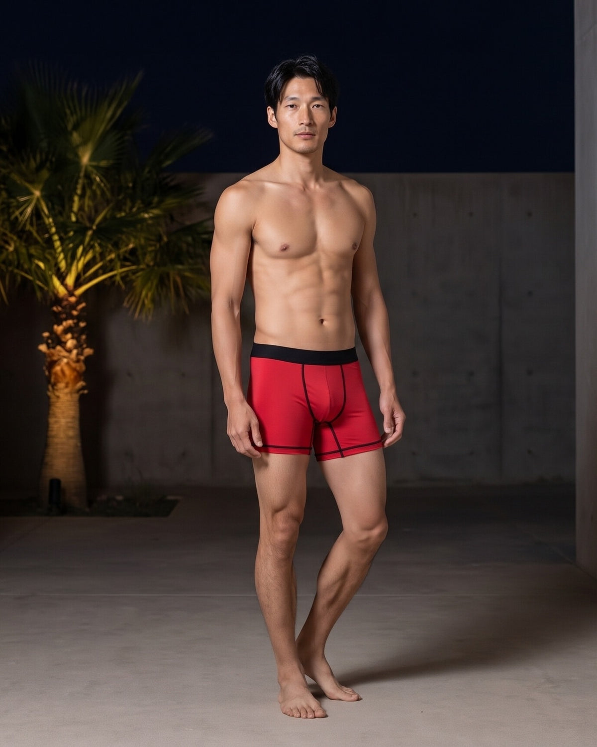 True Notions Air Boxer Brief - VDay x CNY Limited Edition, worn by the model, full length