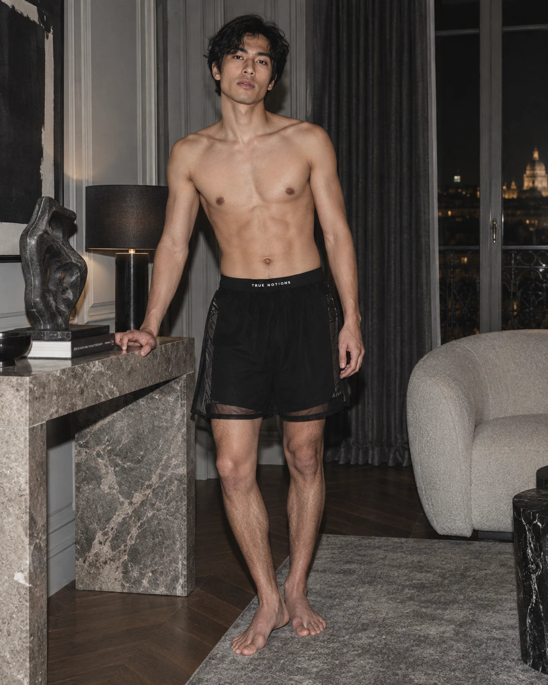 True Notions Flex Collection Double-Layered Shorts - Black, Marcel x True Notions after-hours editorial