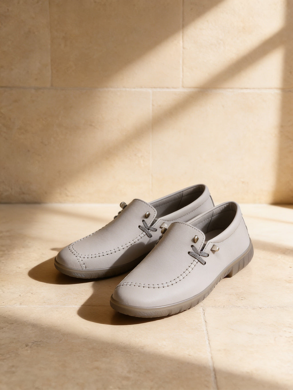 The Sunday Papers Loafer, limestone studio